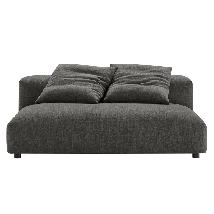 Solace Modular Upholstered Fabric Armless Loveseat in Charcoal
