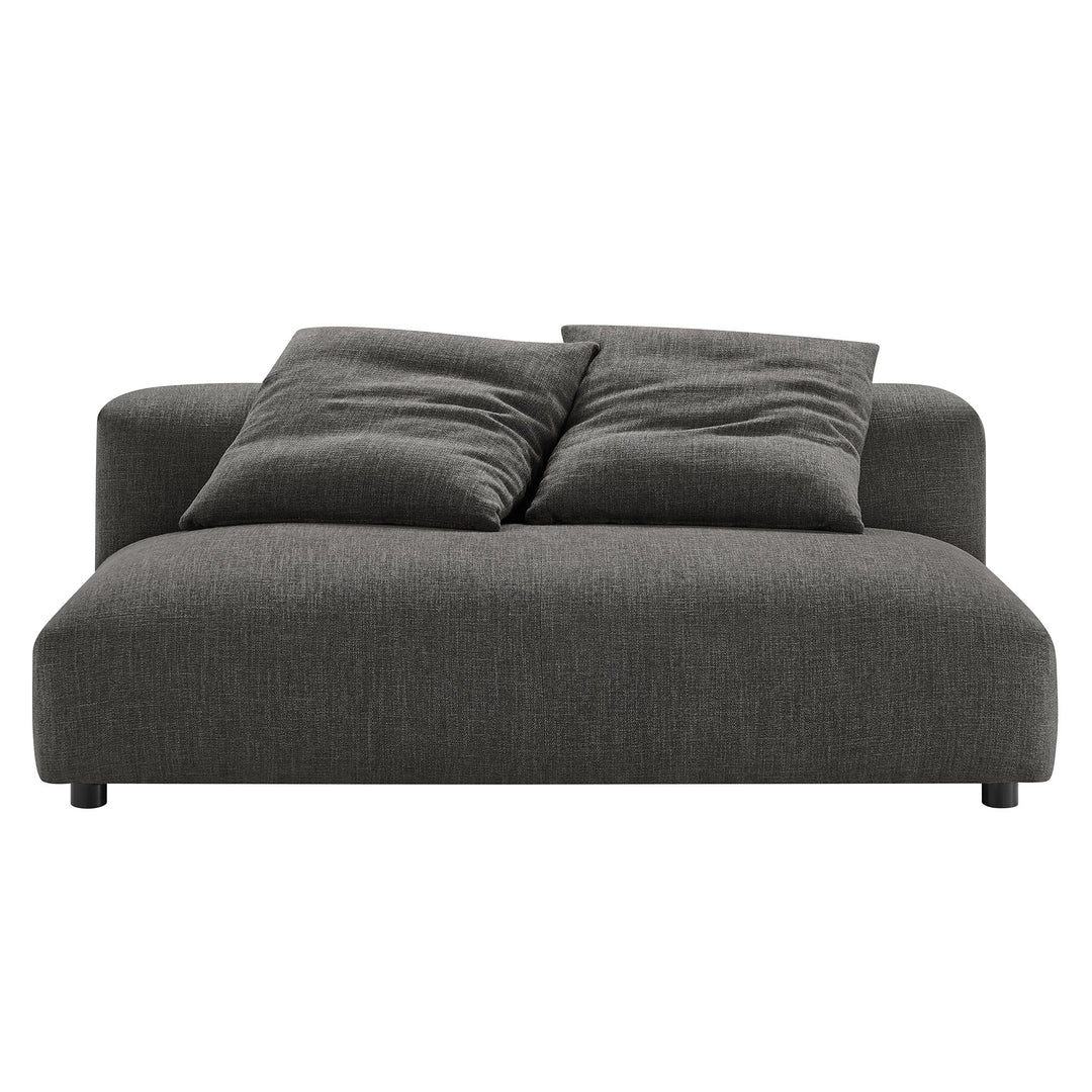 Solace Modular Upholstered Fabric Armless Loveseat and Ottoman Set in Charcoal