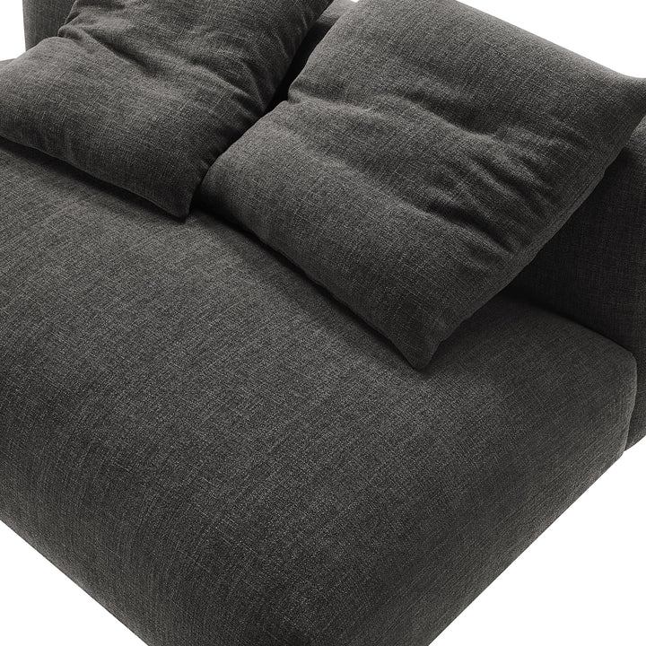 Solace Modular Upholstered Fabric Armless Loveseat in Charcoal