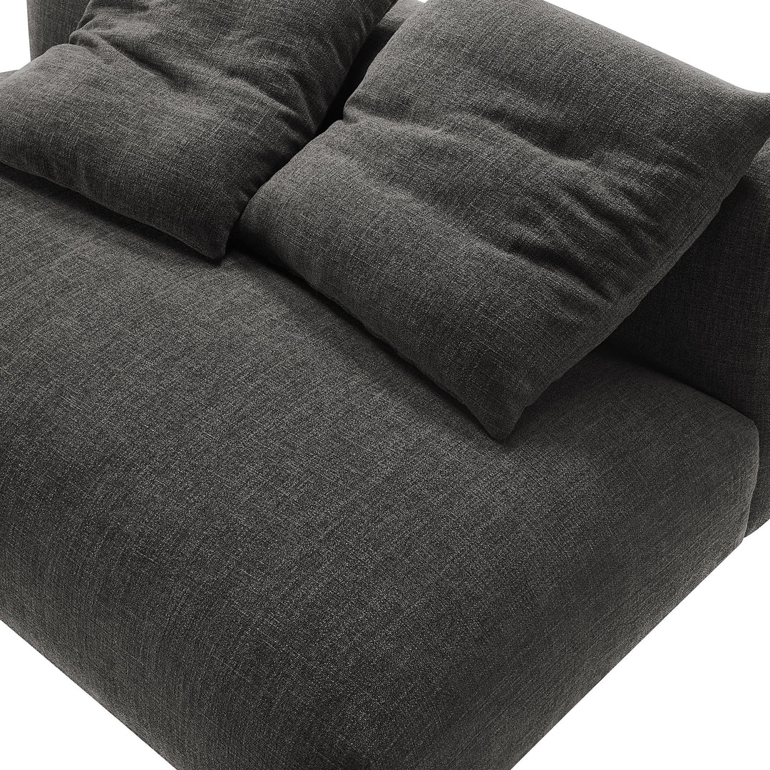 Solace Modular Upholstered Fabric Armless Loveseat in Charcoal