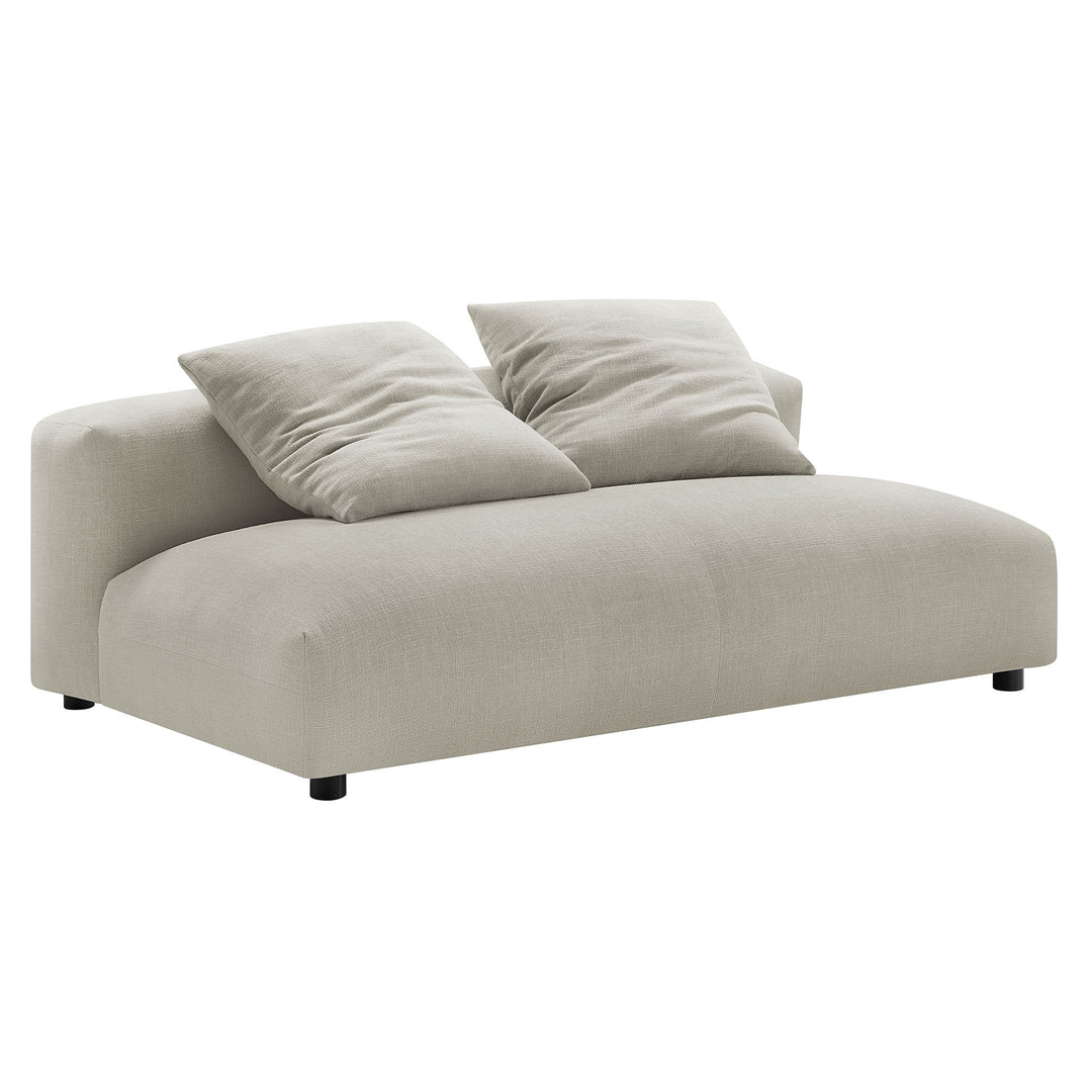 Solace Modular Upholstered Fabric Armless Loveseat in Linen