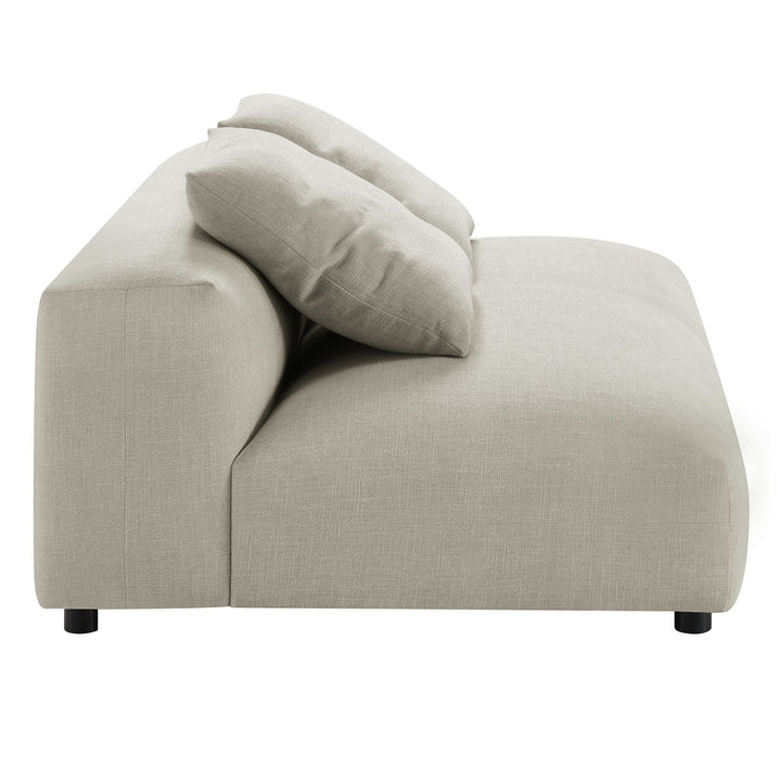 Solace Modular Upholstered Fabric Armless Loveseat in Linen