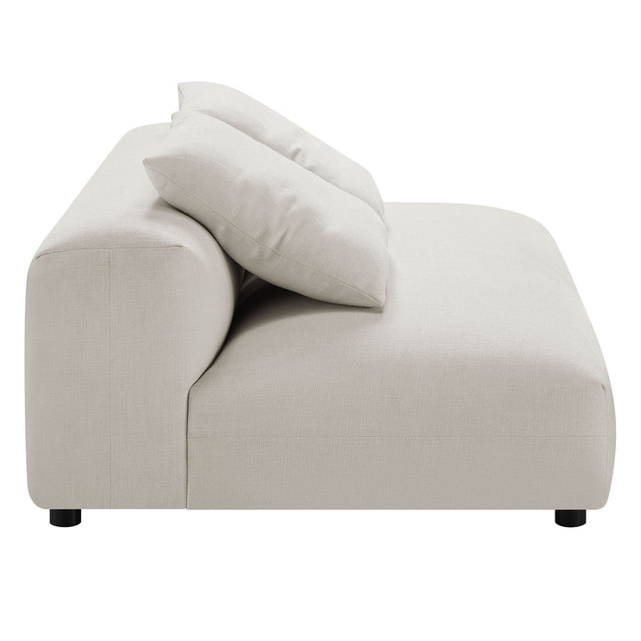 Solace Modular Upholstered Fabric Armless Loveseat in Salt