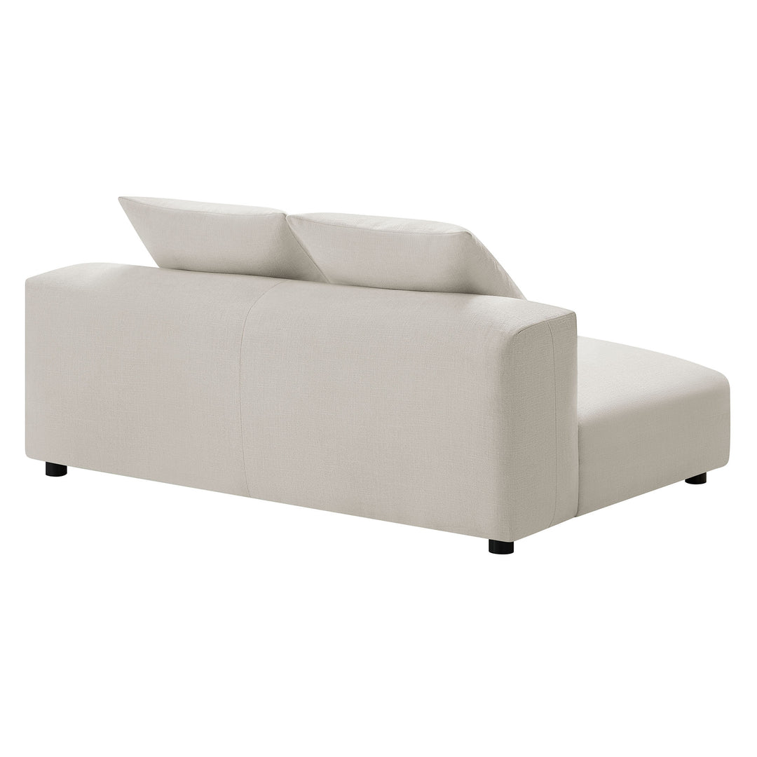 Solace Modular Upholstered Fabric Armless Loveseat in Salt