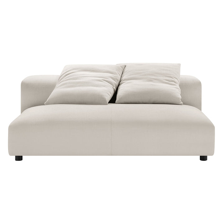 Solace Modular Upholstered Fabric Armless Loveseat in Salt