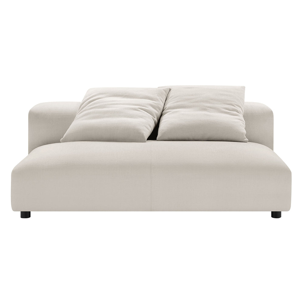 Solace Modular Upholstered Fabric Armless Loveseat in Salt