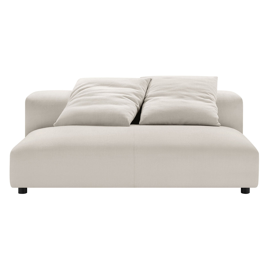 Solace Modular Upholstered Fabric Armless Loveseat in Salt