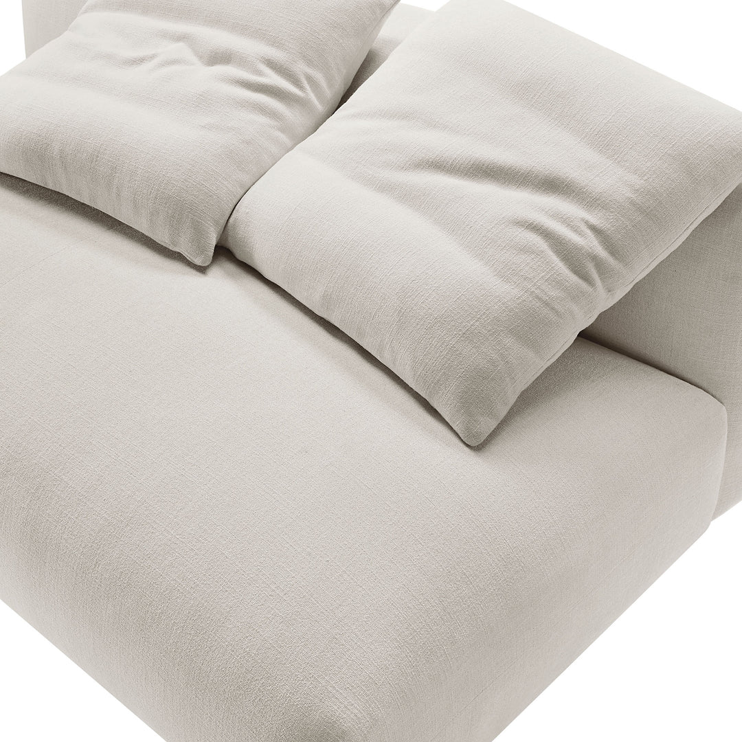 Solace Modular Upholstered Fabric Armless Loveseat in Salt