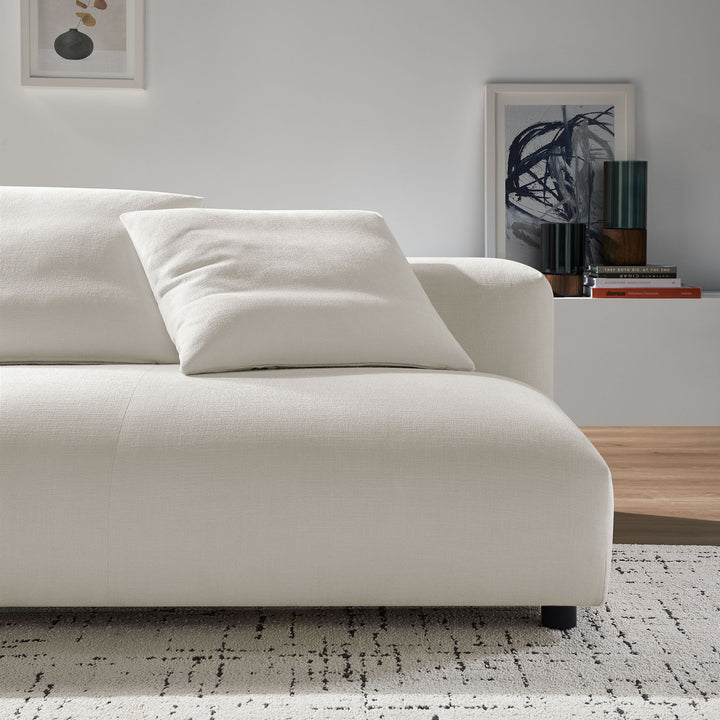 Solace Modular Upholstered Fabric Armless Loveseat in Salt