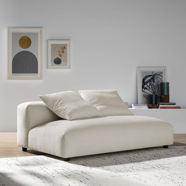 Solace Modular Upholstered Fabric Armless Loveseat in Salt