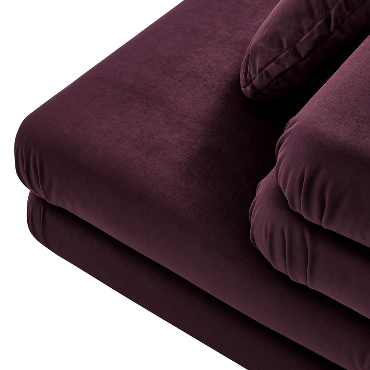 Jubilee Modular Performance Velvet Armless Chair in Mulberry