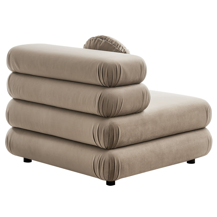 Jubilee Modular Performance Velvet Armless Chair in Taupe