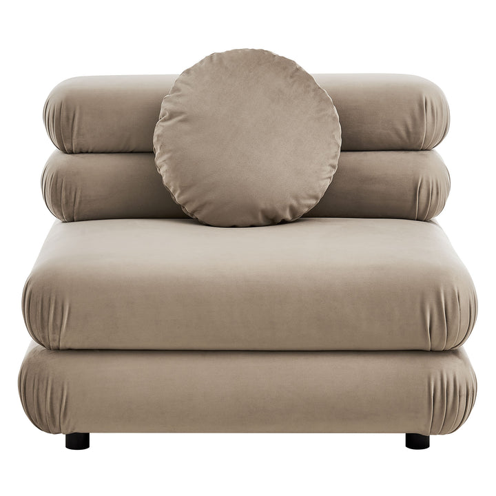 Jubilee Modular Performance Velvet Armless Chair in Taupe