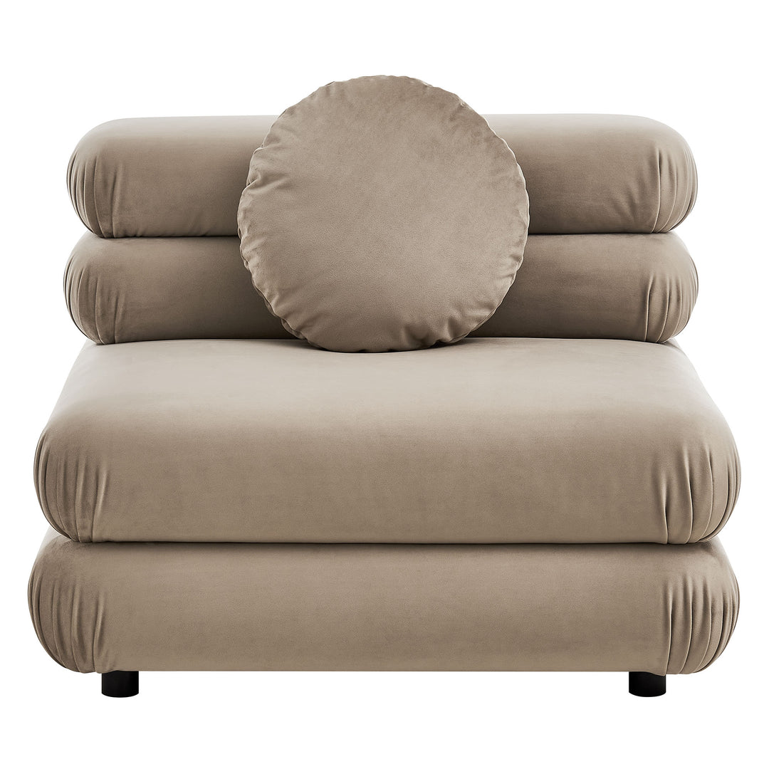 Jubilee Modular Performance Velvet Armless Chair in Taupe