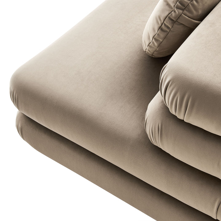 Jubilee Modular Performance Velvet Armless Chair in Taupe