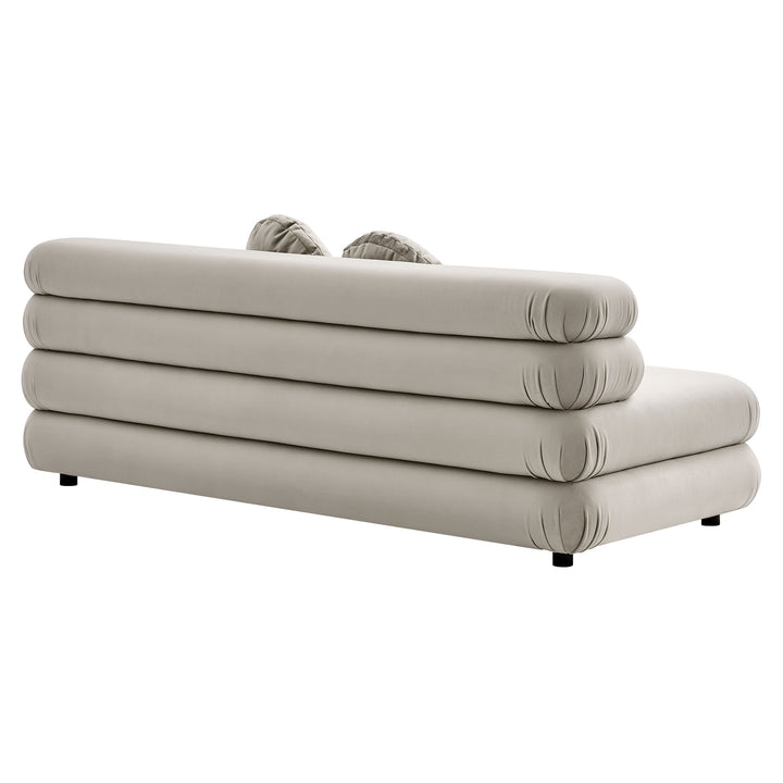 Jubilee Modular Performance Velvet Armless Loveseat in Almond