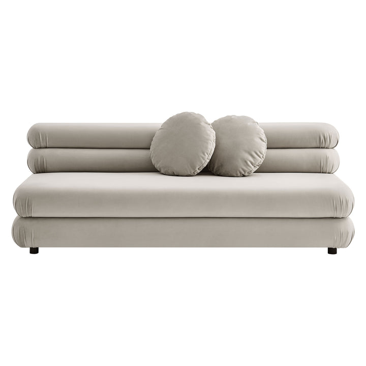 Jubilee Modular Performance Velvet Armless Loveseat in Almond