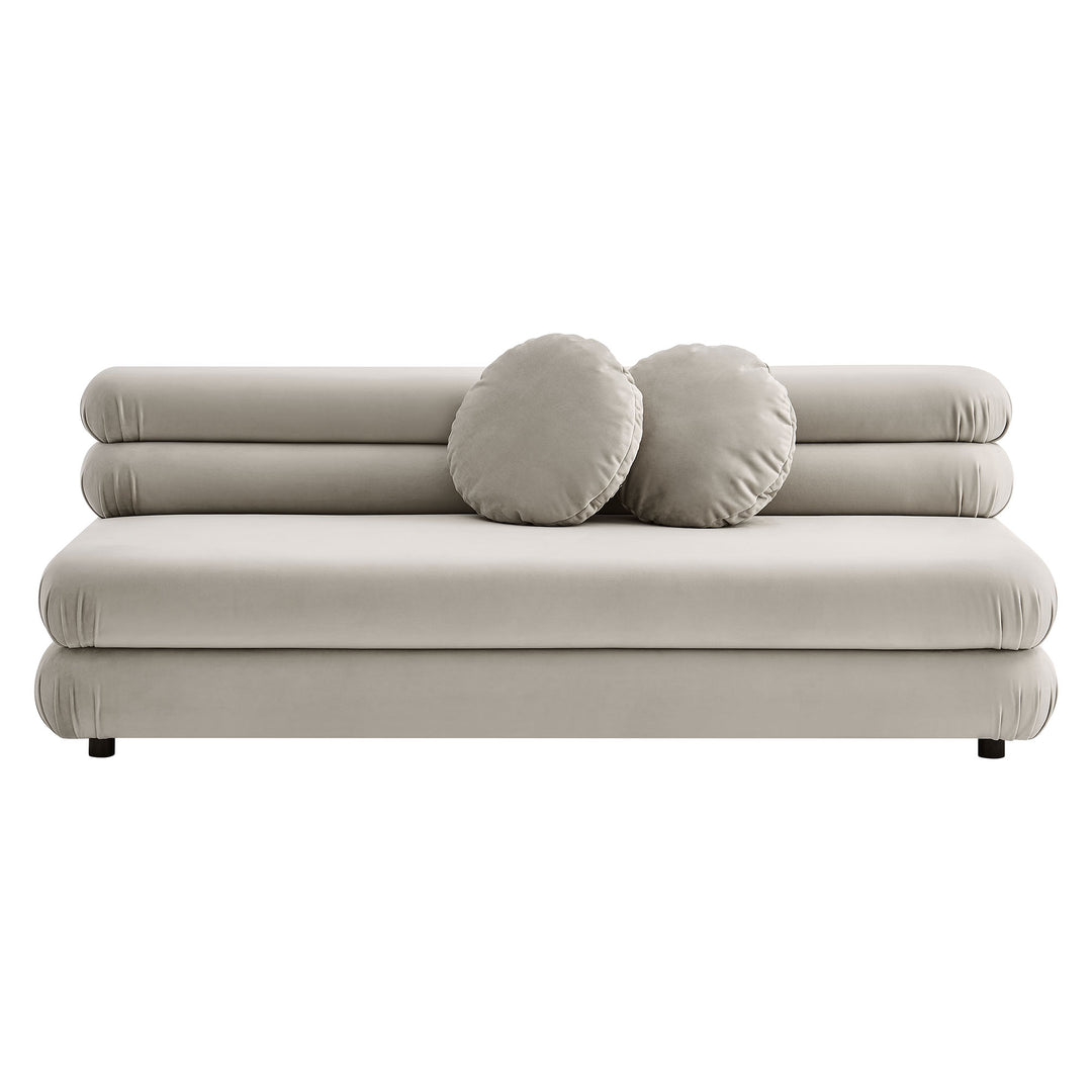 Jubilee Modular Performance Velvet Armless Loveseat in Almond