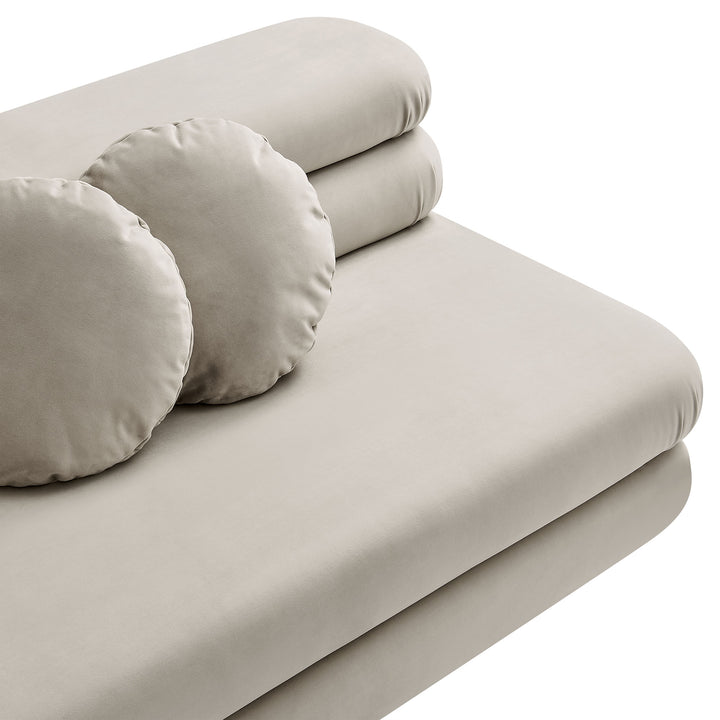 Jubilee Modular Performance Velvet Armless Loveseat in Almond