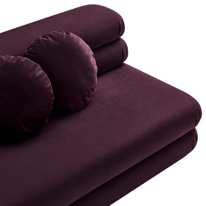 Jubilee Modular Performance Velvet Armless Loveseat in Mulberry