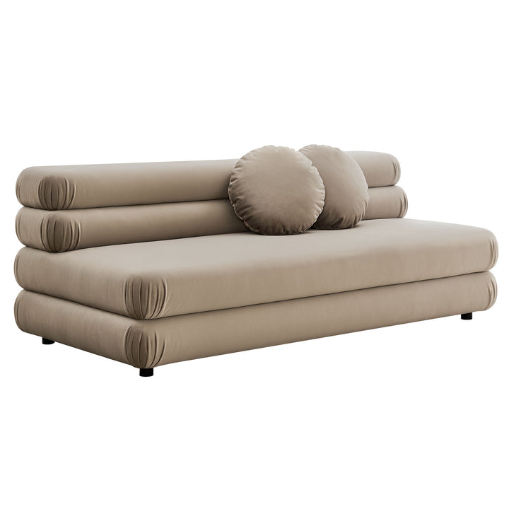 Jubilee Modular Performance Velvet Armless Loveseat in Taupe