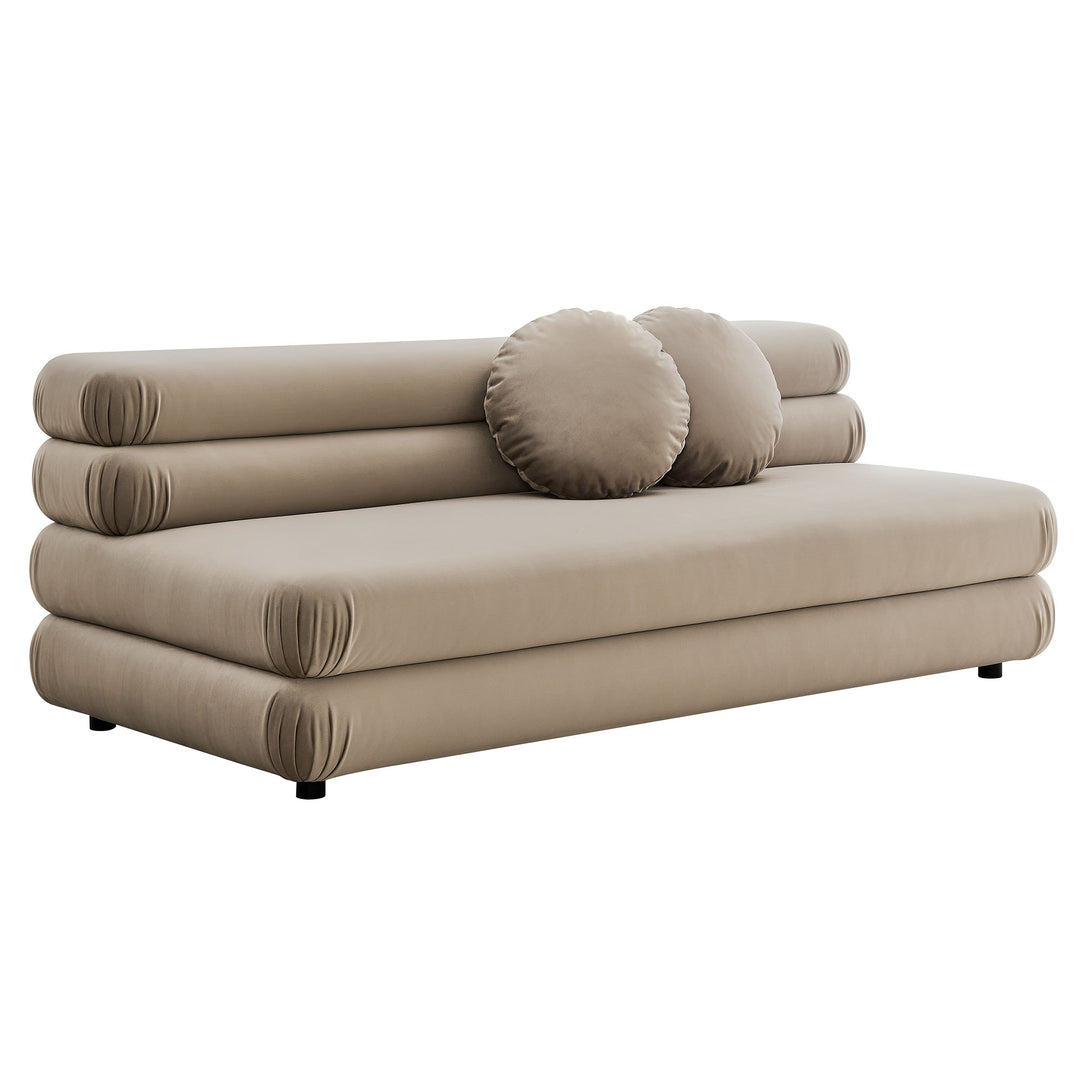 Jubilee Modular Performance Velvet Armless Loveseat in Taupe
