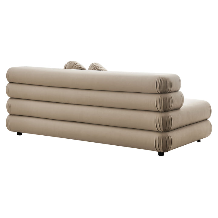 Jubilee Modular Performance Velvet Armless Loveseat in Taupe