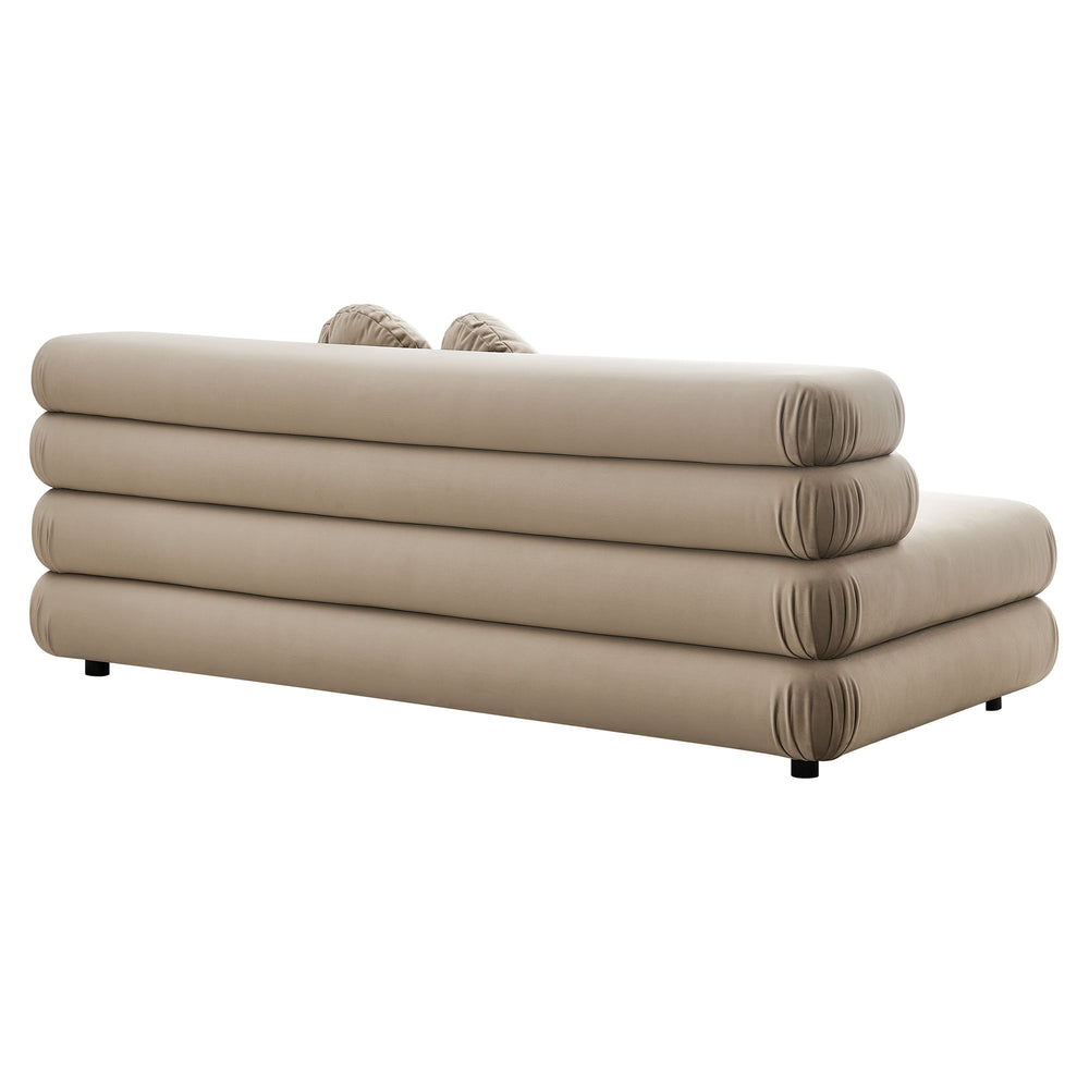 Jubilee Modular Performance Velvet Armless Loveseat in Taupe