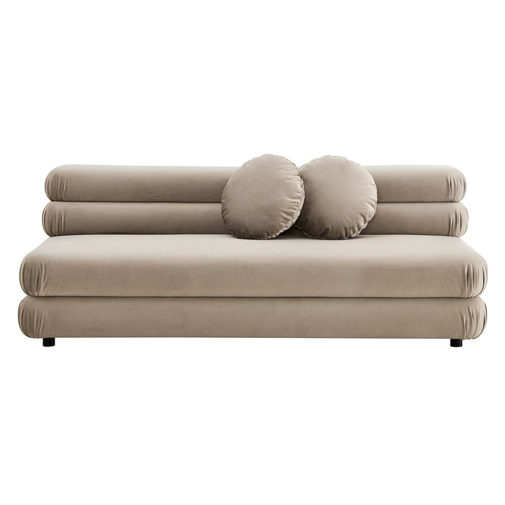 Jubilee Modular Performance Velvet Armless Loveseat in Taupe