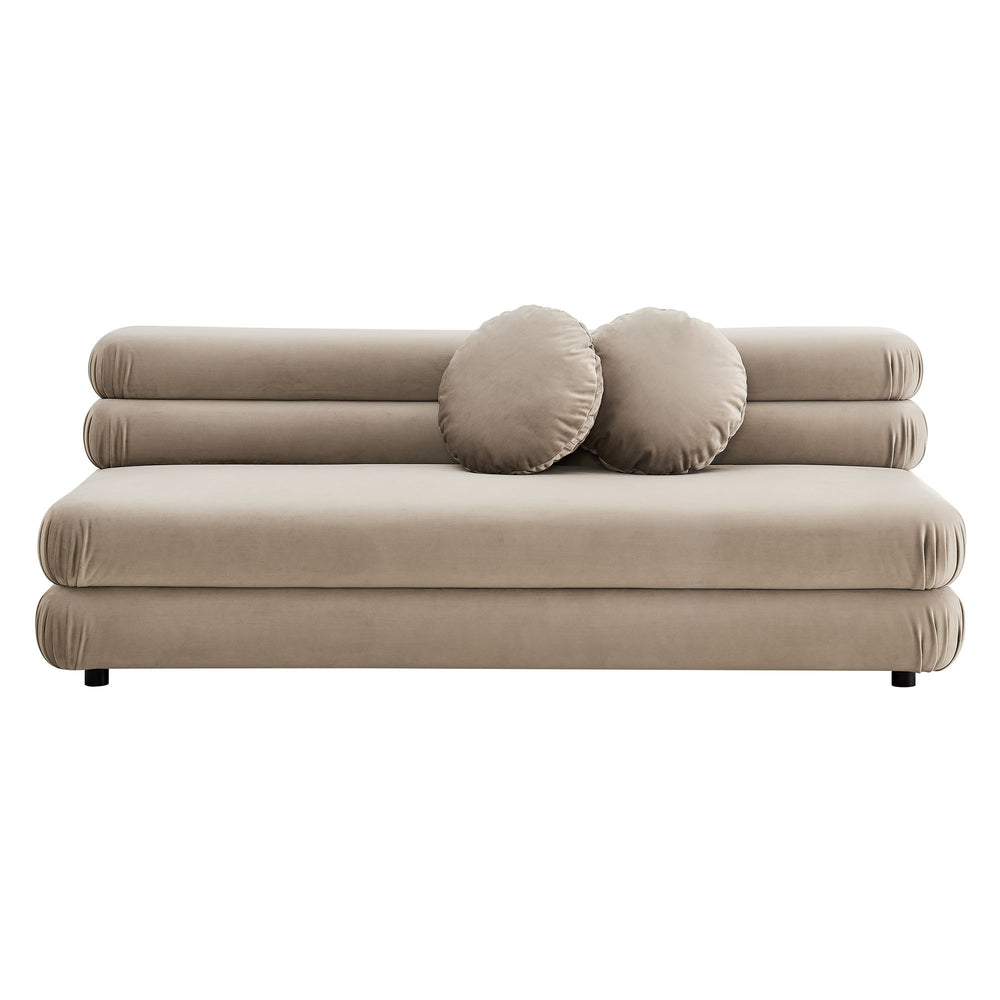 Jubilee Modular Performance Velvet Armless Loveseat in Taupe