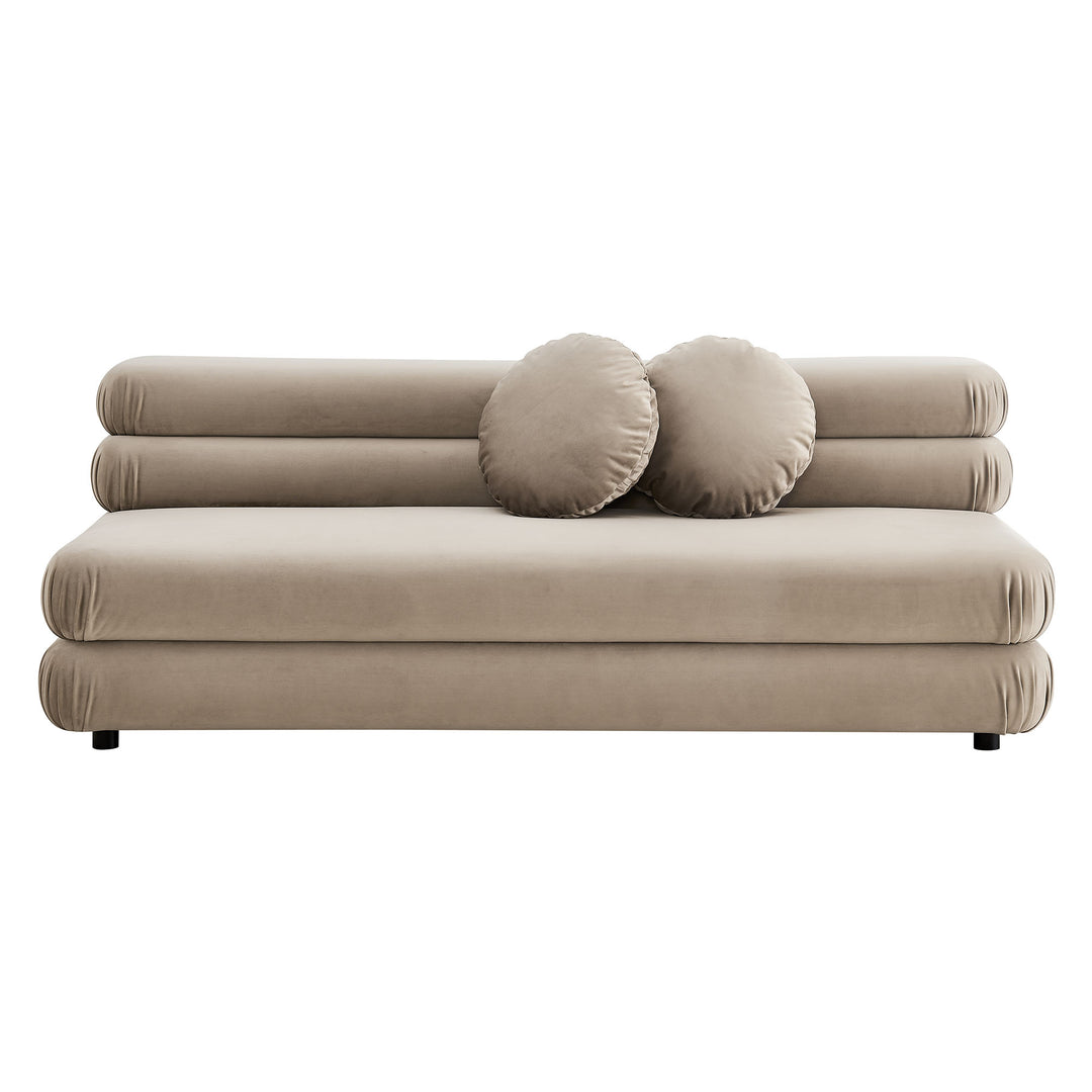 Jubilee Modular Performance Velvet Armless Loveseat in Taupe