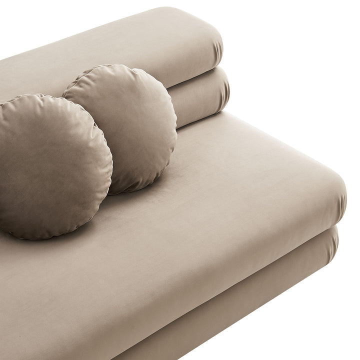 Jubilee Modular Performance Velvet Armless Loveseat in Taupe