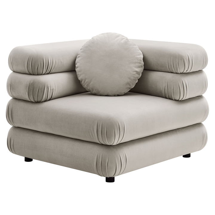 Jubilee Modular Performance Velvet Corner Chair in Almond