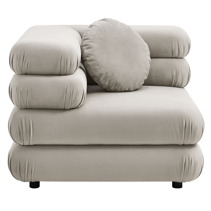Jubilee Modular Performance Velvet Corner Chair in Almond