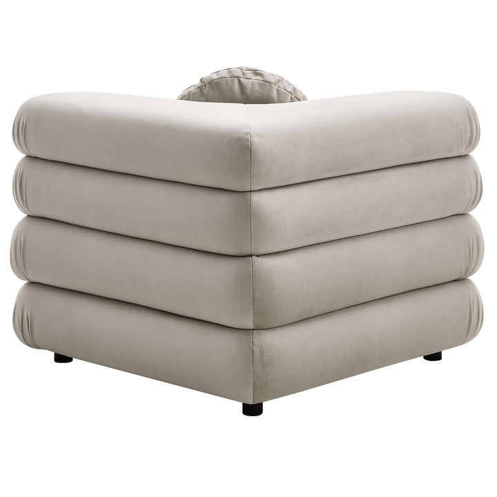 Jubilee Modular Performance Velvet Corner Chair in Almond
