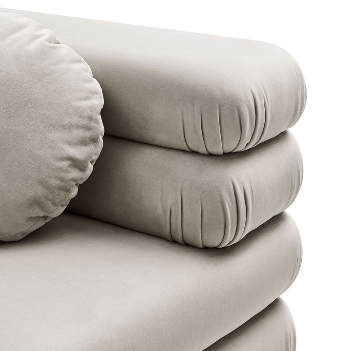 Jubilee Modular Performance Velvet Corner Chair in Almond