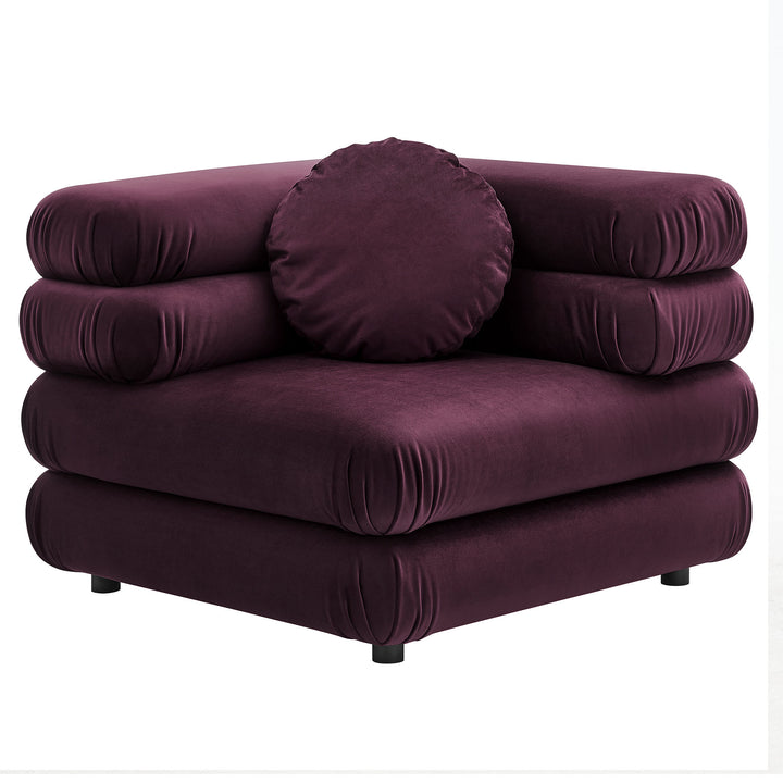 Jubilee Modular Performance Velvet Corner Chair in Mulberry