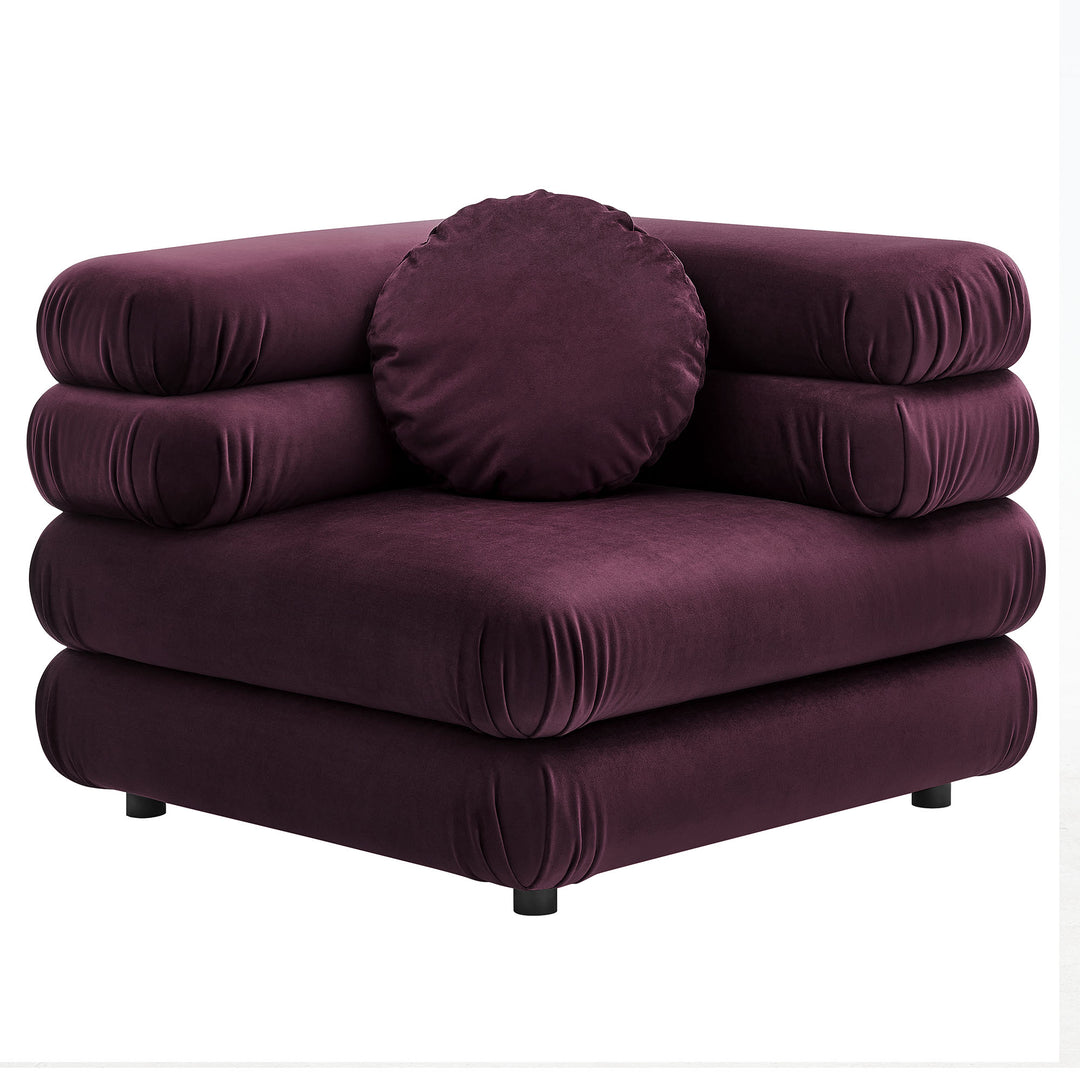 Jubilee Modular Performance Velvet Corner Chair in Mulberry