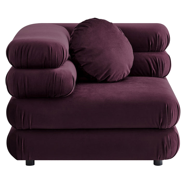 Jubilee Modular Performance Velvet Corner Chair in Mulberry