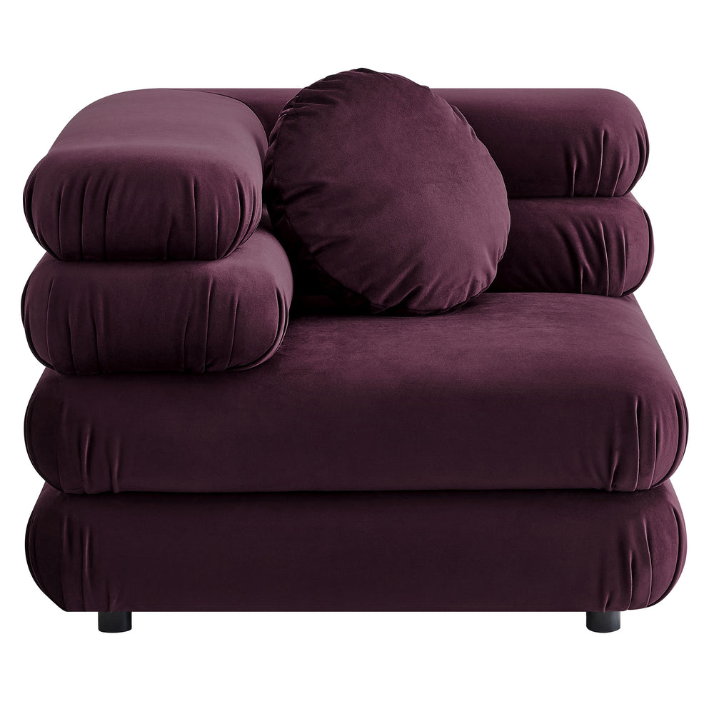 Jubilee Modular Performance Velvet Corner Chair in Mulberry