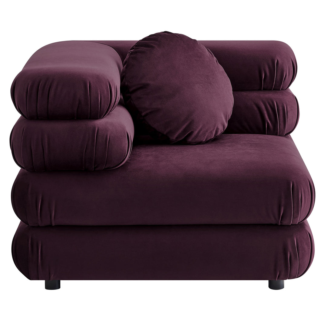 Jubilee Modular Performance Velvet Corner Chair in Mulberry