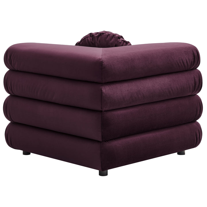 Jubilee Modular Performance Velvet Corner Chair in Mulberry