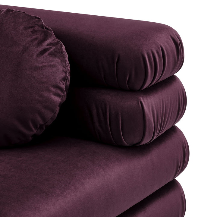 Jubilee Modular Performance Velvet Corner Chair in Mulberry