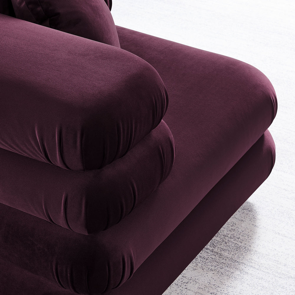 Jubilee Modular Performance Velvet Corner Chair in Mulberry