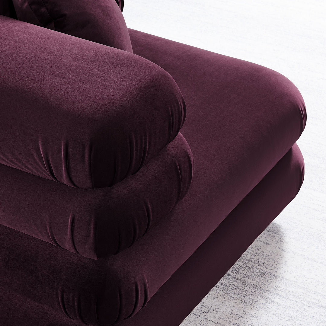 Jubilee Modular Performance Velvet Corner Chair in Mulberry