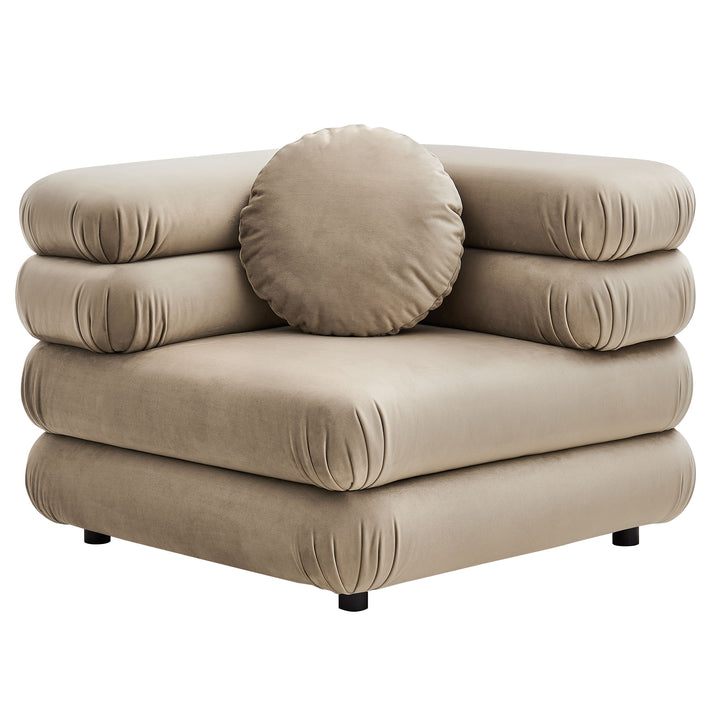 Jubilee Modular Performance Velvet Corner Chair in Taupe