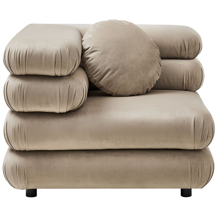 Jubilee Modular Performance Velvet Corner Chair in Taupe