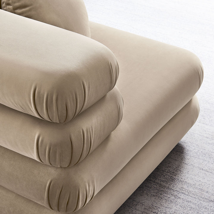Jubilee Modular Performance Velvet Corner Chair in Taupe