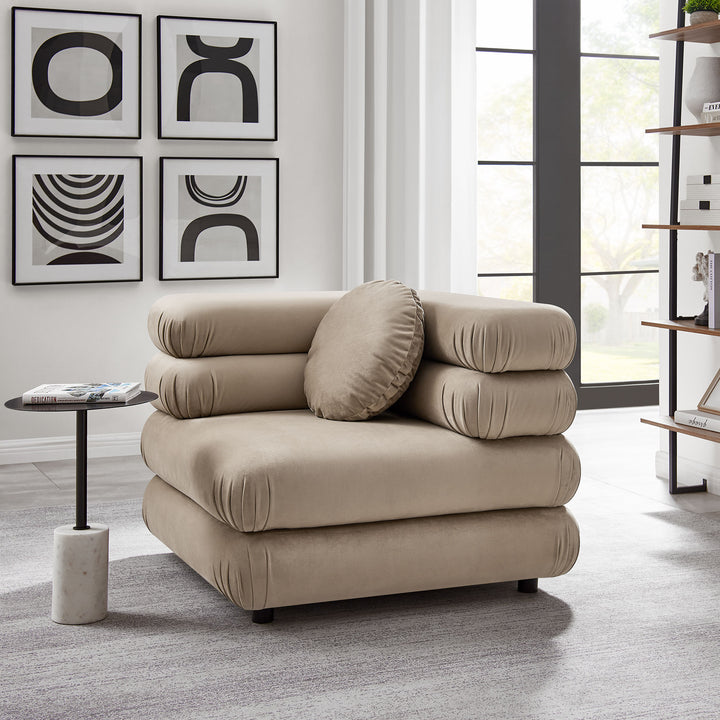 Jubilee Modular Performance Velvet Corner Chair in Taupe