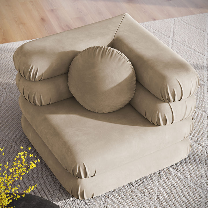 Jubilee Modular Performance Velvet Corner Chair in Taupe